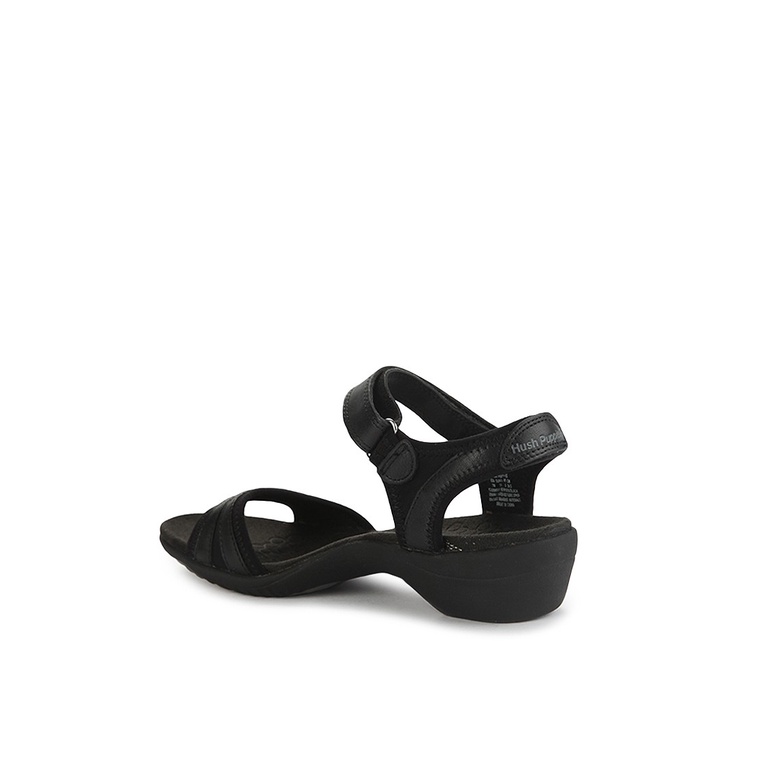 SANDAL WEDGES KULIT HUSH PUPPIES WANITA ORIGINAL SLINGBACK HITAM HW30