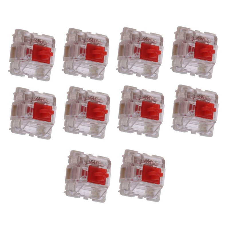 Btsg 10pcs Keyboard Mekanik Cherry Clone Gateron MX Switch Transparan Untuk Case MX Milky Yellow Switch Lighting Trans