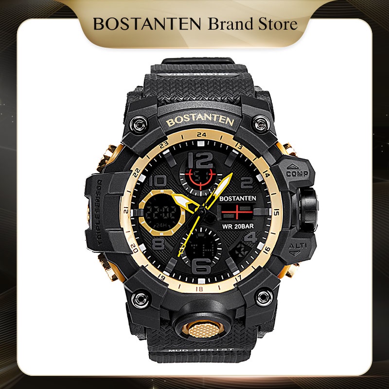 Original BOSTANTEN Jam Tangan Pria Digital 2052K WR 2M Premium Kekinian