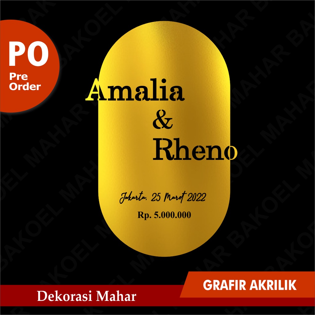 AKRILIK OVAL CUTTING GRAFIR NEW MODEL DEKORASI MAHAR