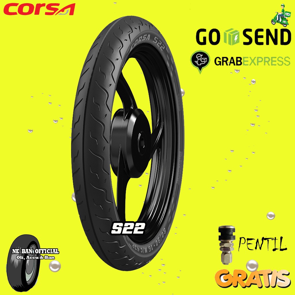 Ban Motor SKYWAVE, HAYATE, NOUVO CORSA S22 70/90 Ring 16 Tubeless