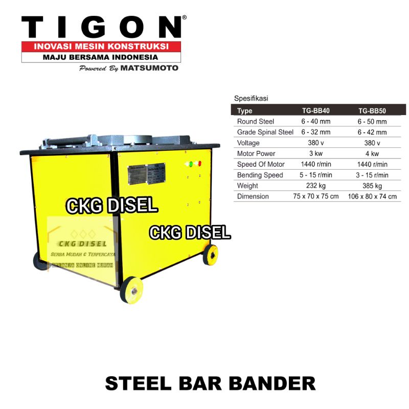 MESIN PENEKUK BESI TIGON / STEL BAR BENDER