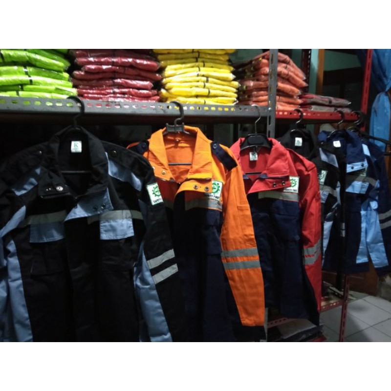 SERAGAM BAJU SAFETY SEMI JAKET RESLETING MERAH DONGKER