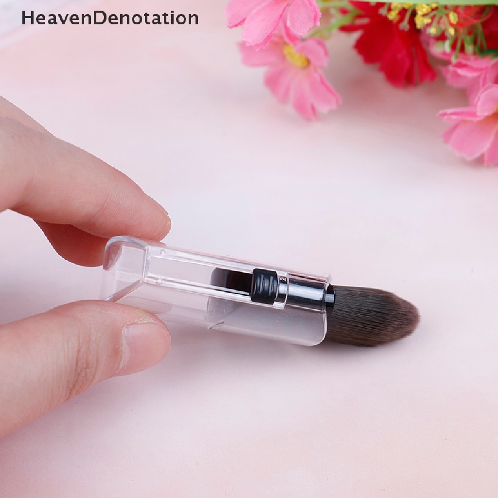 [HeavenDenotation] Mini Blusher Makeup Brush Portable Travel Soft Telescopic Single Face Foundation