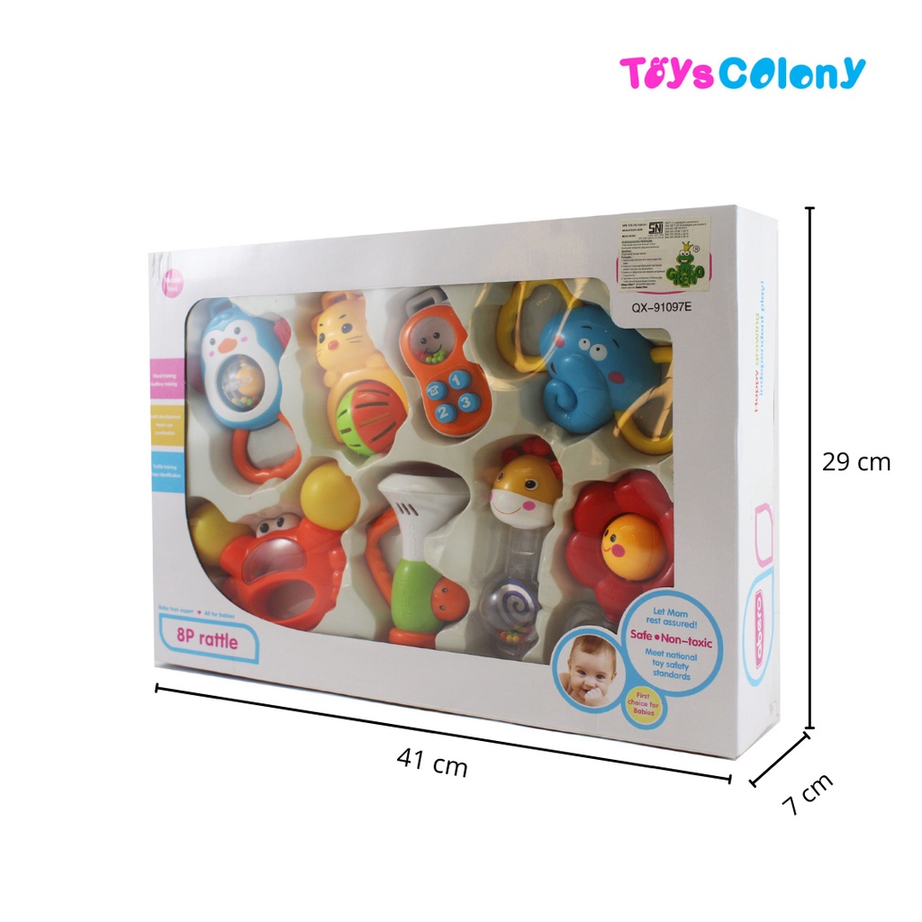 ABERO - BABY TOYS RATTLE ISI 8PCS KERINCINGAN AMAN UNTUK MAINAN BAYI