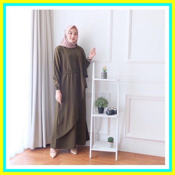 Alisa Grosir Baju Kondangan Wanita Remaja Long Tunik Bahan Crinkle Cricle Premium  Bangkok Terbaru 2