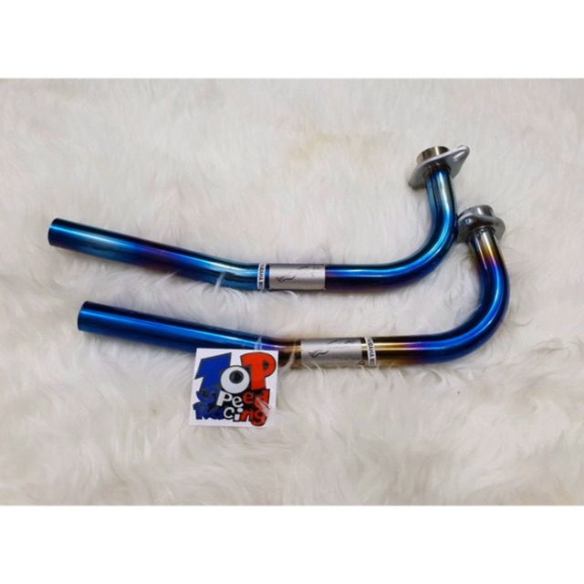 Leheran knalpot standar slip on twotone blue gold/blue polos mio,mio soul,fino karbu T-speed racing
