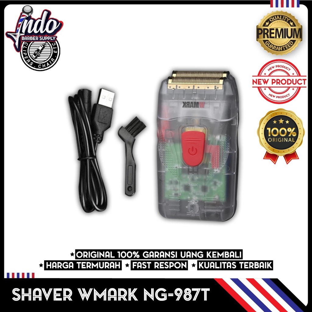 Wmark 987T shaver transparant / mesin cukur jenggot kumis transparant / wmark ng 987T