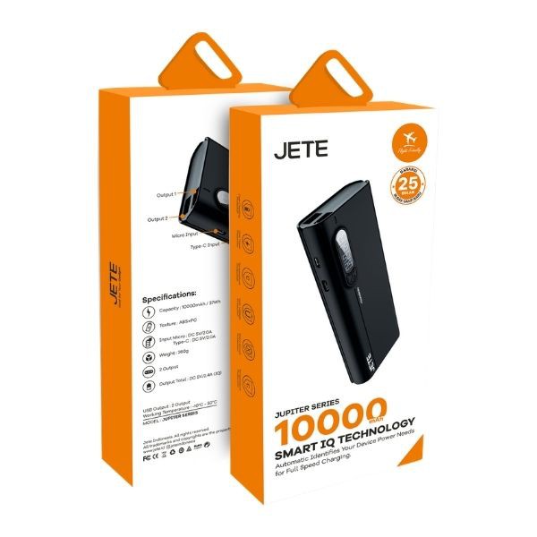 Powerbank 10000 MaH Fast Charging JETE Jupiter - Garansi Resmi  25 Bulan