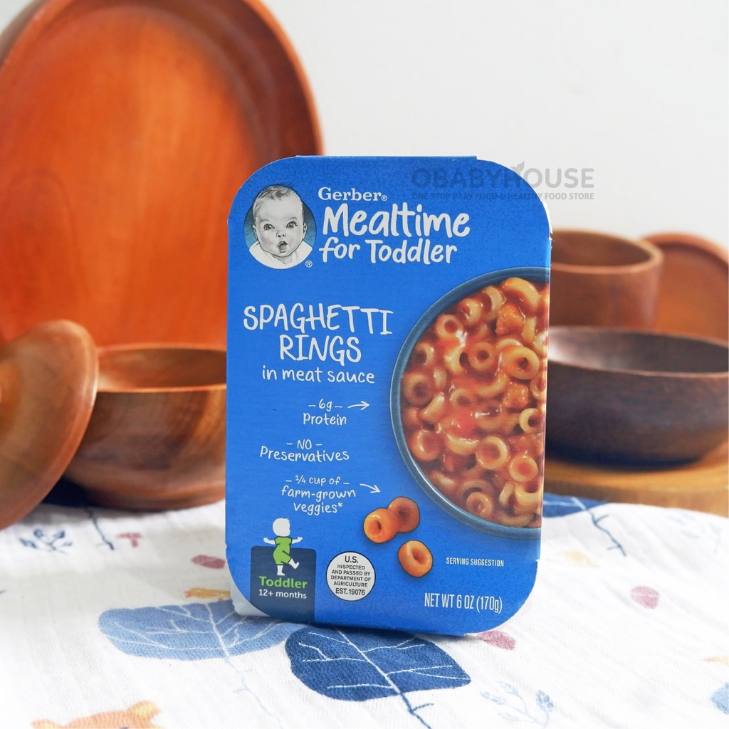 Gerber Mealtime for Toddler Spaghetti Rings in Meat Sauce 170 gr (ED 15 Sept 23)