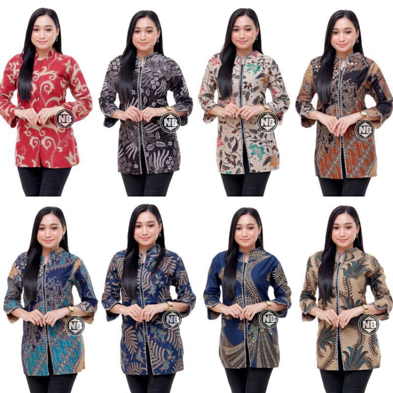 Tunic Santika Pias Genes Kombi Tunik Batik Cantik Sogan Turtleneck Tunic Batik Modern Seragaman