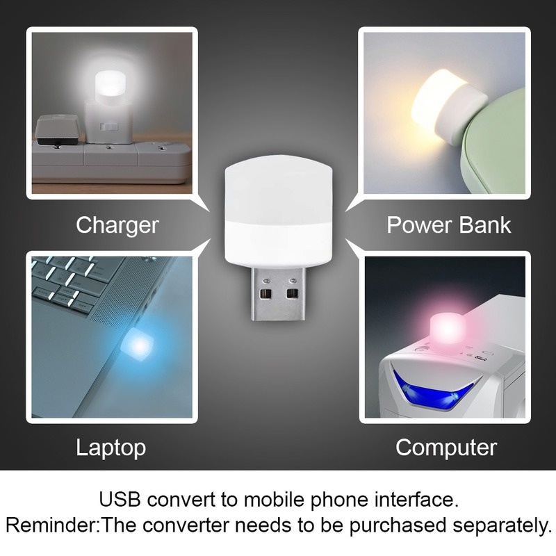 Lampu Baca LED Mini Portable Warna-Warni Terang Dengan Port USB