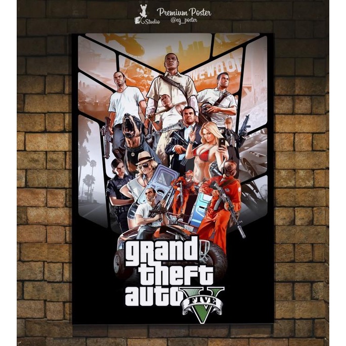 Poster Game - Gta V - Grand Theft Auto V - Rockstar Games - Steam Cheep