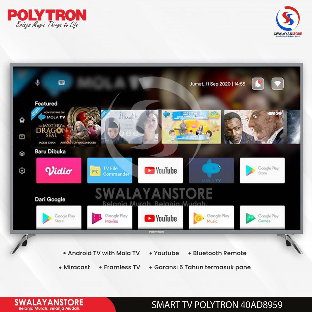 SMART TV POLYTRON 40AD8959 40 INCH MEWAH KHUSUS JATIM !!!