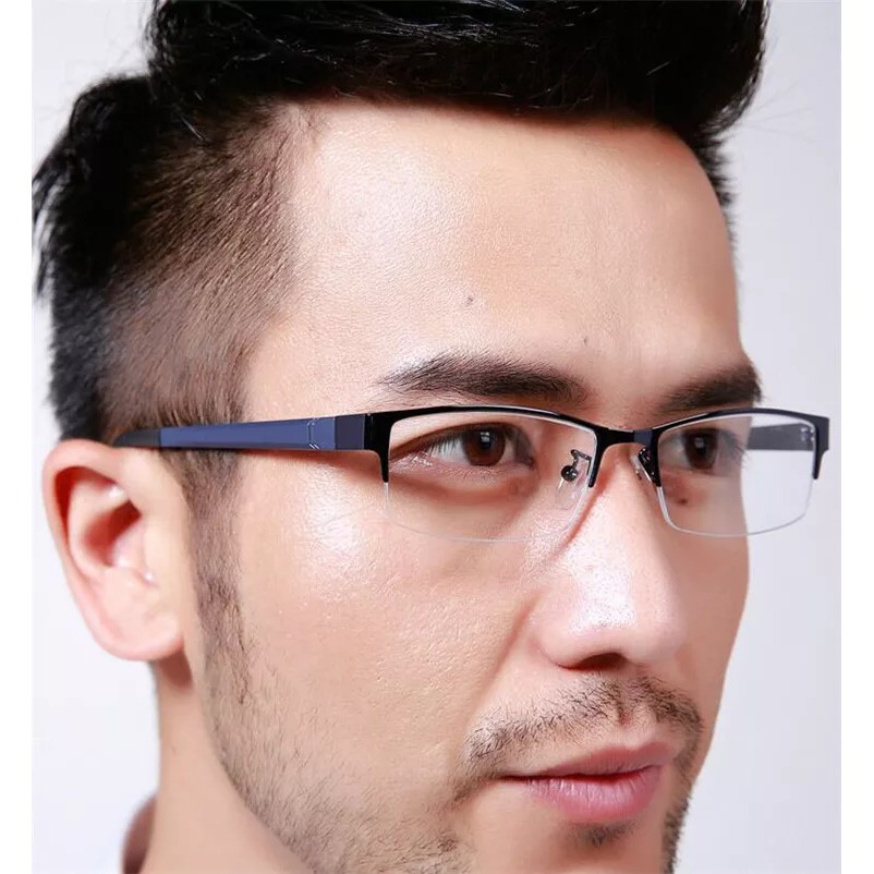 Kacamata Fashion Half-Frame Metal Fashion Setengah Bingkai Baja TR90 Gantung