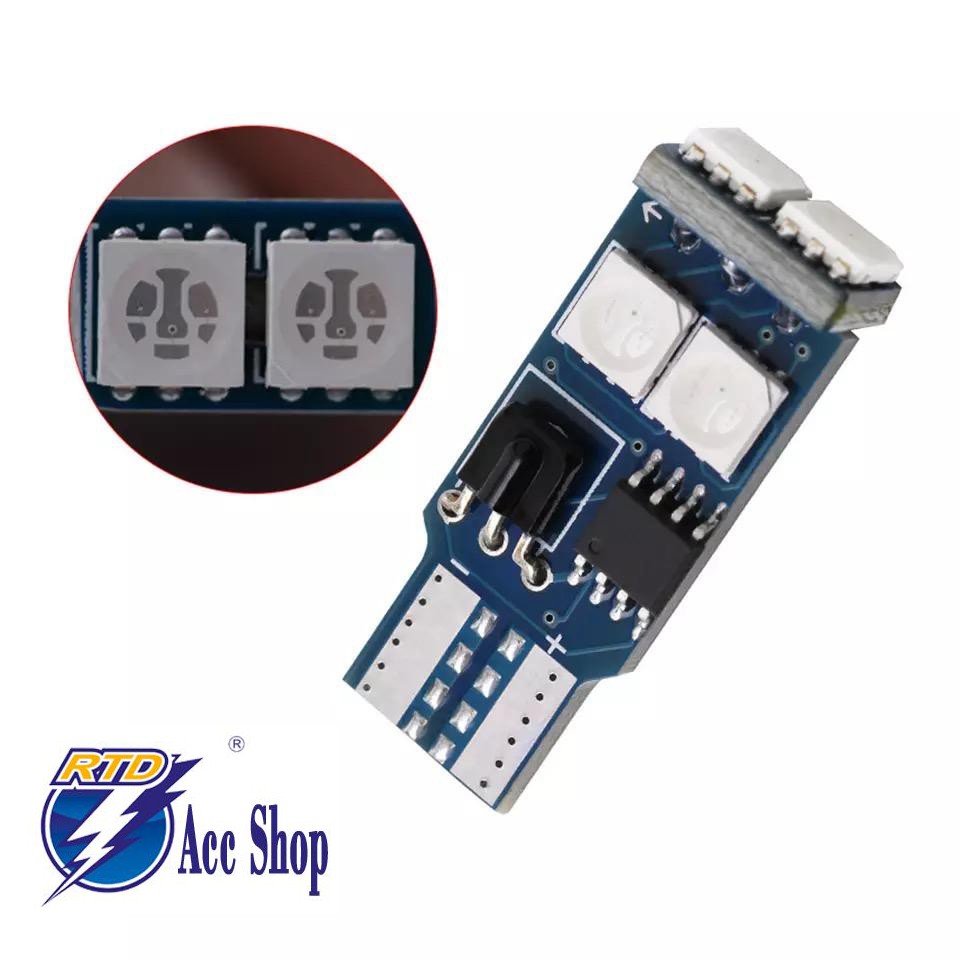 Led T10 Lampu Senja 5050 6 SMD 7 Warna RGB Isi Sepasang 2 Pcs Original