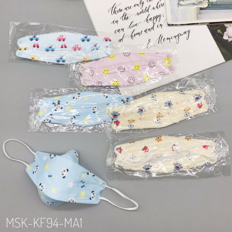 Masker KF94 KF 94 Anak Import 4 Ply Motif Panda Car Smile Dino