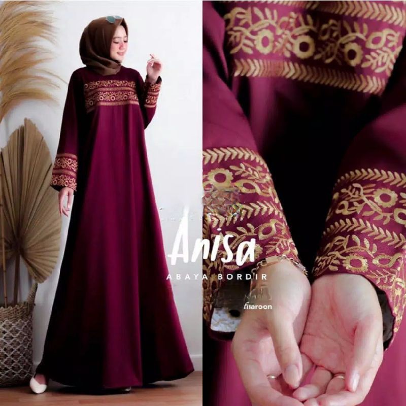 GAMIS ANISA ABAYA BORDIR | FASHION WANITA JUMBO