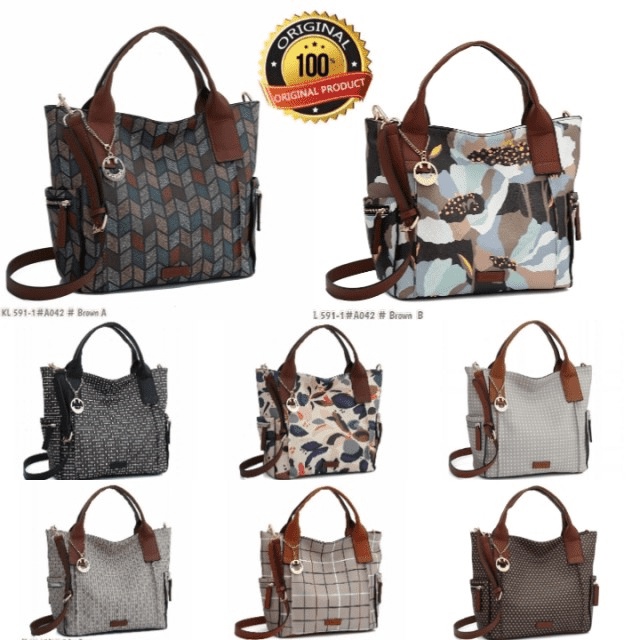 Tas Khella Emerson Motif Satchel Bag 591-1#A042 Original Brand (Kode: FAS192)