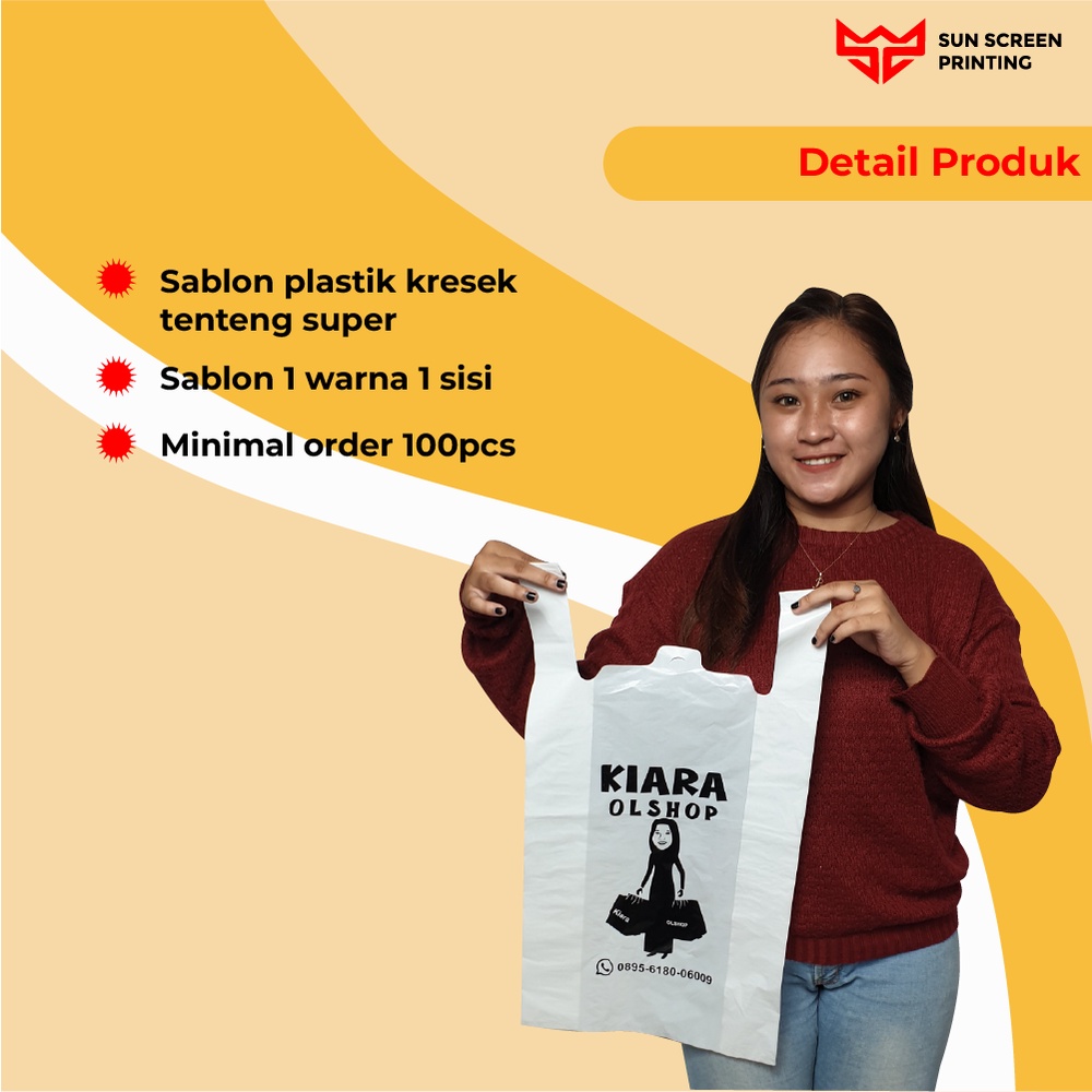 Kantong Sablon Plastik Packing Olshop Kresek Ukuran Super 35x50 Free Design