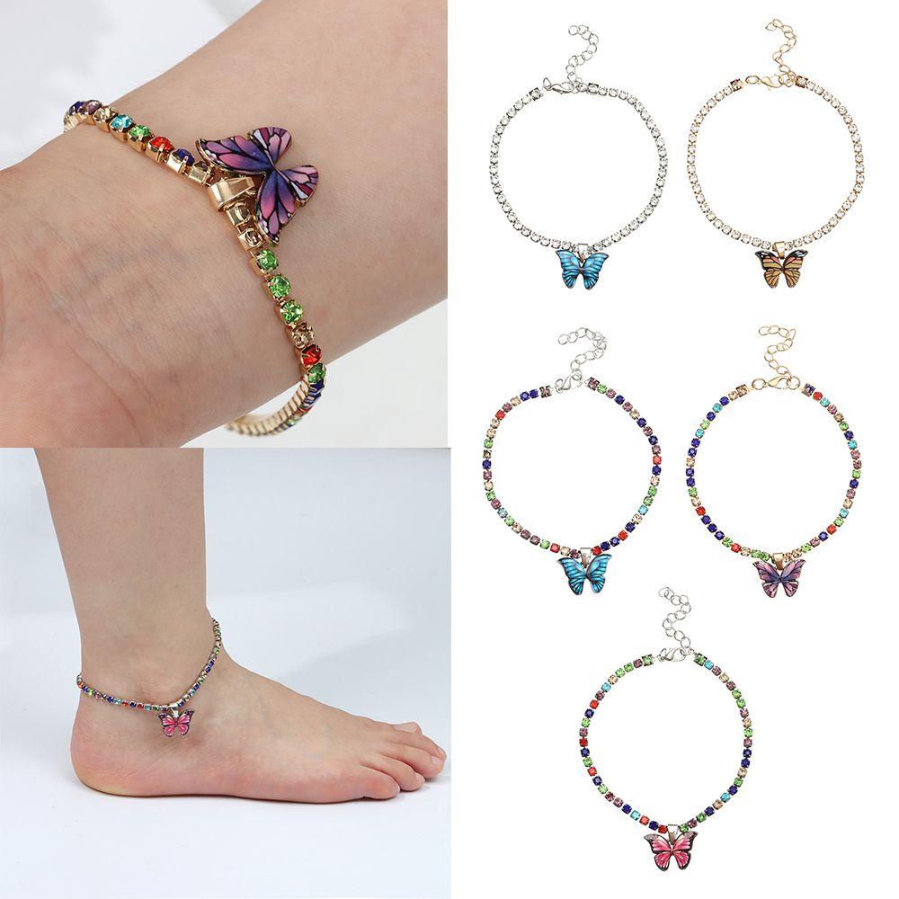 Preva Gelang Kaki Kupu-Kupu Kupu-Kupu Pesona Fashion Perhiasan Pantai Musim Panas Yang Dapat Disesuaikan