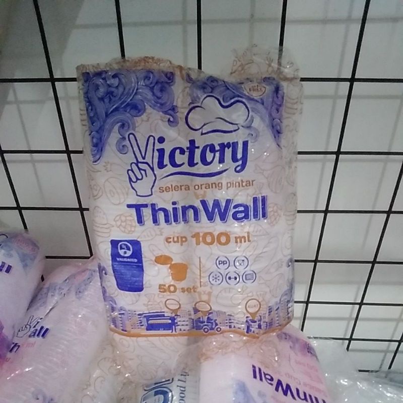 victory thinwall cup plastik bulat 100ml 50pcs