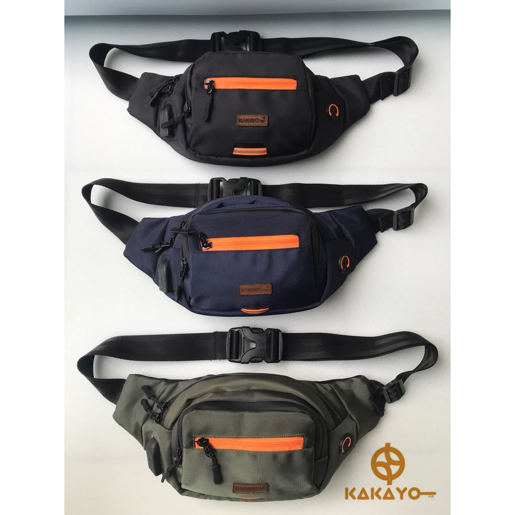 Kakayo/Tas Selempang Pria/Waist Bag Premium/Tas Pria Waterproof dengan bahan cordura bisa simpan dompet,powerbank, pakai resleting waterproff merek YKK. barang sesuai photo (jika tidak real uang di jamin kembali 100%)