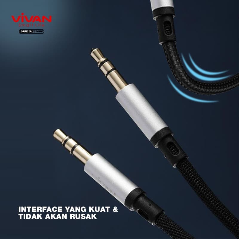 Kabel Audio AUX 3.5mm 100cm VIVAN AUX01 Garansi Resmi 1 Tahun