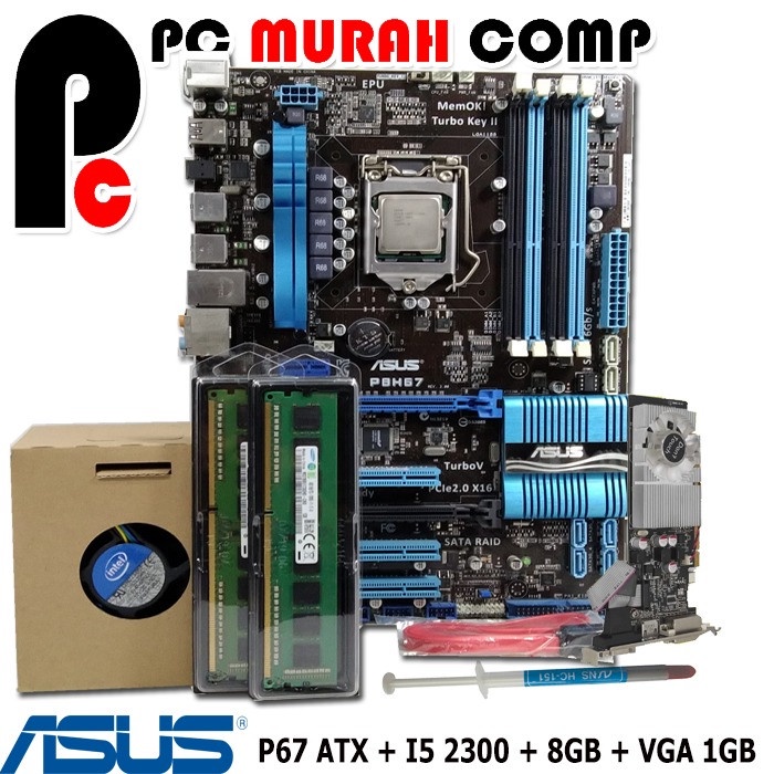 Paket Mainboard Mobo Motherboard P67 ATX dengan Procesor i5