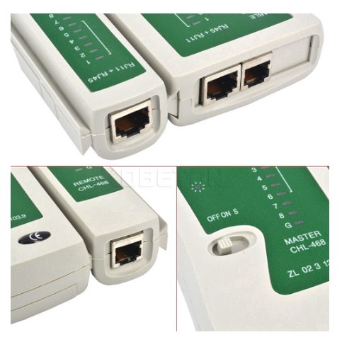 LAN Tester RJ45 dan RJ11 Network Cable Alat Test Tes Cek Kabel Jaringan Komputer Telepon Bonus FREE Battery