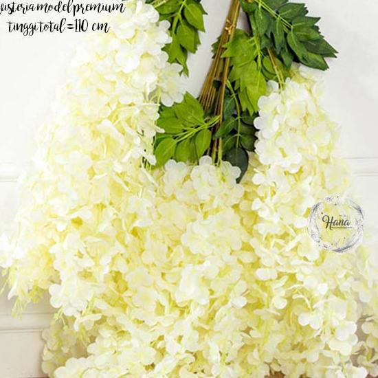 Keluaran Terbaru.. Bunga wisteria gantung premium/ bunga wisteria dekorasi pernikahan/bunga plastik