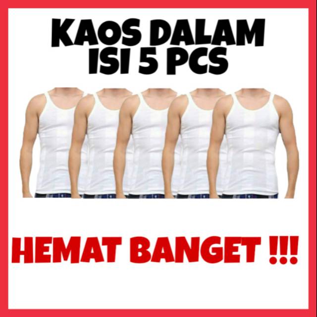 PAKET 5PCS KAOS DALAM PRIA - KAOS - SINGLET