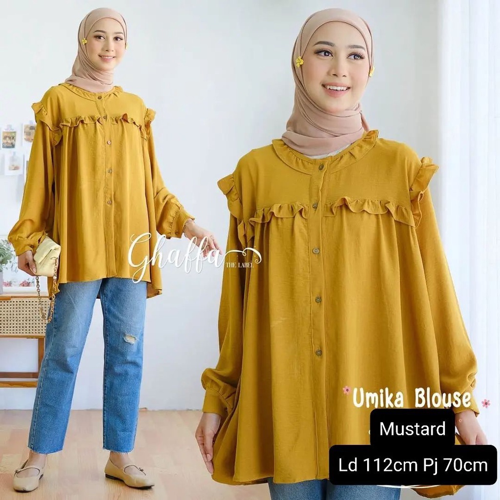 BLOUSE WANITA UMIKA BAHAN CRINKLE LD 112 CM PB 70 CM KANCING AKTIF / BUSUI BLOUSE OVERSIZE XXL KEMEJA WANITA OVERSIZE ATASAN WANITA KOREAN STYLE BAJU BLOUSE BUSUI TERBARU 2023 KEKINIAN