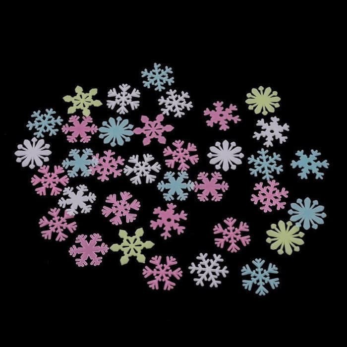 MJS 427 - Sticker Snow Ice Glow In The Dark Stiker Salju Frozen