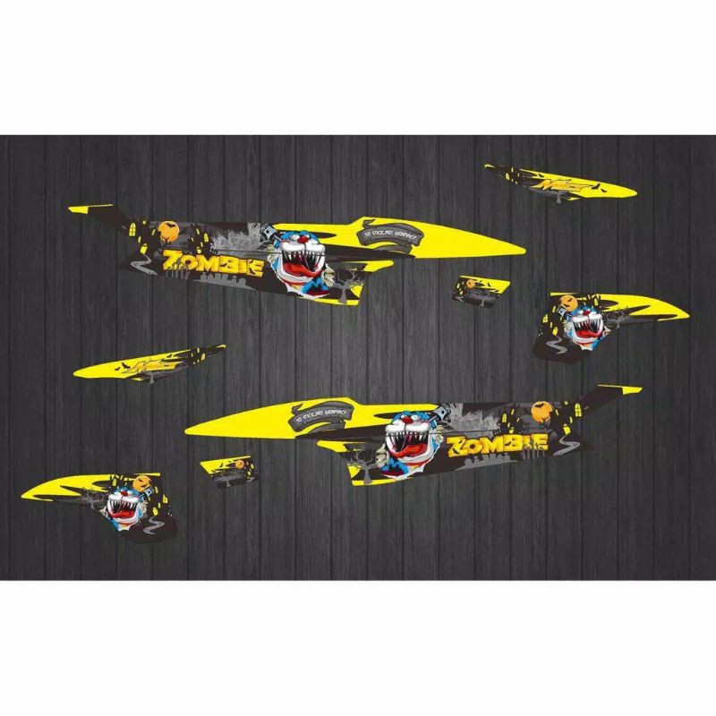 Stiker Motor Striping Motor Variasi Mio Sporty Dan Smile Motif Doraemon Zombi