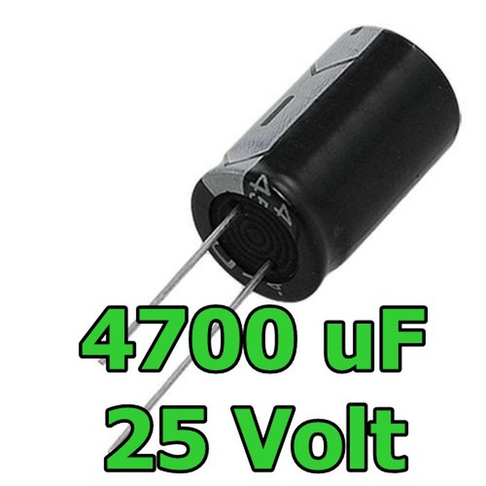 Kapasitor Elektrolit Elco elko 4700 uF 25 Volt