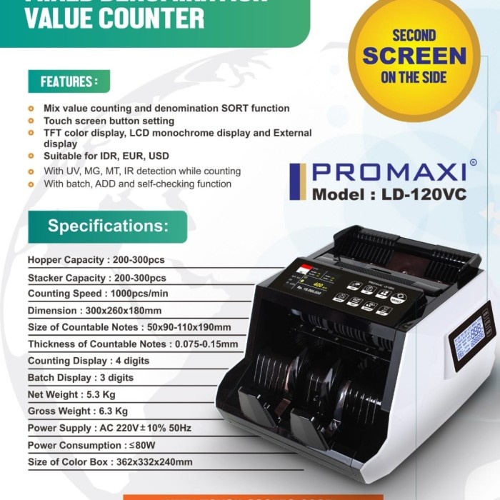 

Mesin Hitung Uang PROMAXI LD-120VC HITUNG NOMINAL - Money Bill Counter