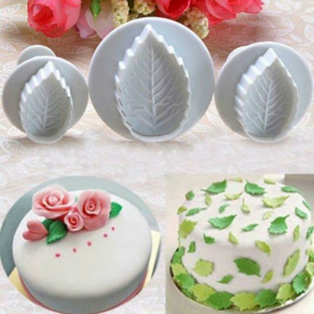 Cetakan Fondant Plunger Daun Stamp Cookies Cutter Leaf Cetakan Kue Bentuk Daun