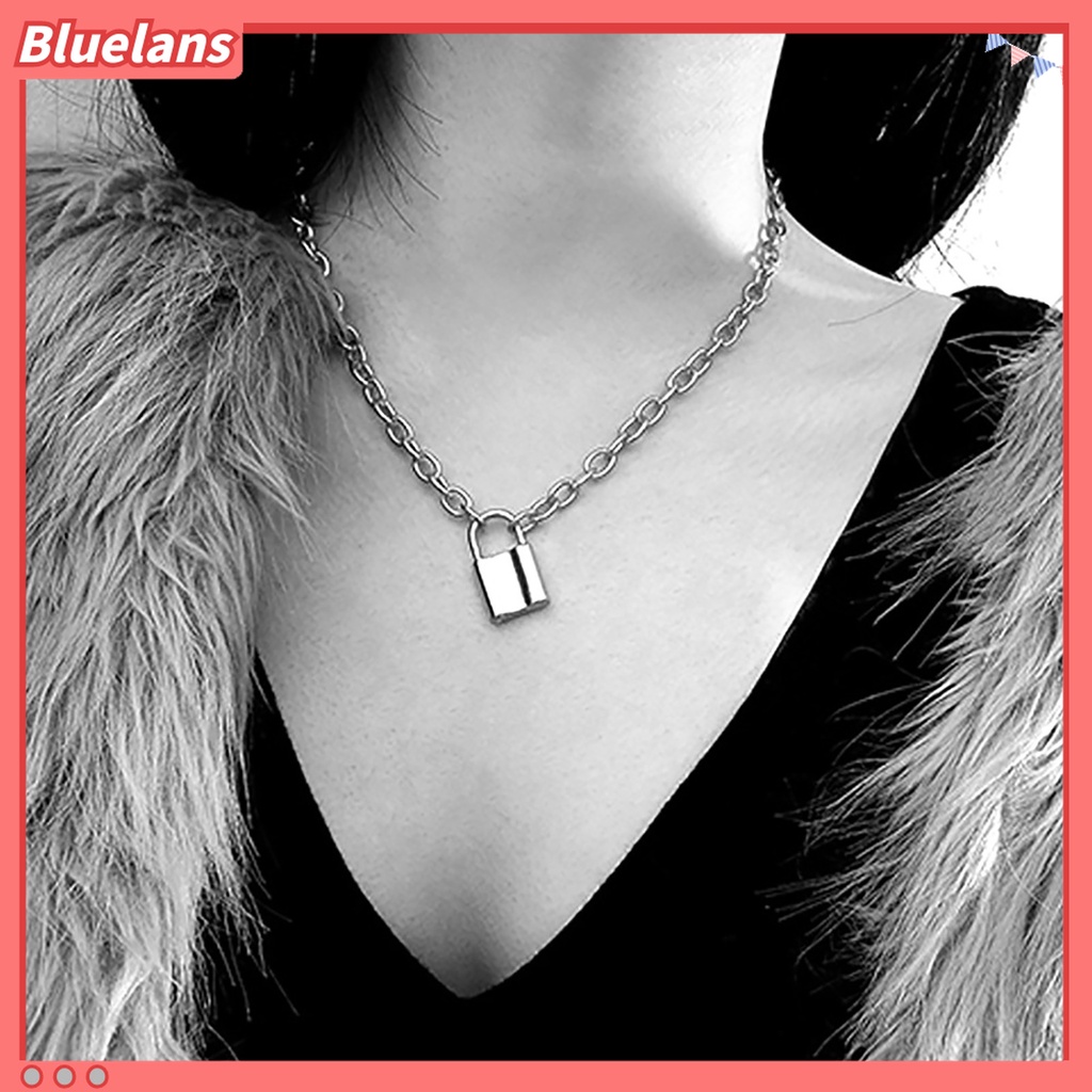 Kalung Rantai Dengan Liontin Gembok Model Simple Untuk Unisex