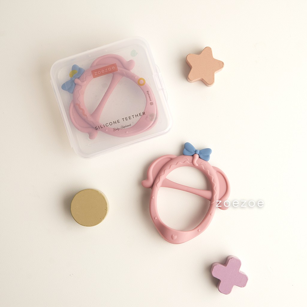 ZOEZOE Teether Silicone Baby Elephant Gigitan Bayi Bentuk Gelang Premium