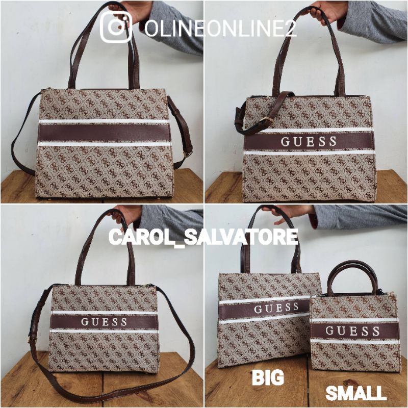 Tas GS monique big size GB crossbody bag guess shoulder bag jinjing shopper tote bag canvas pu notebook