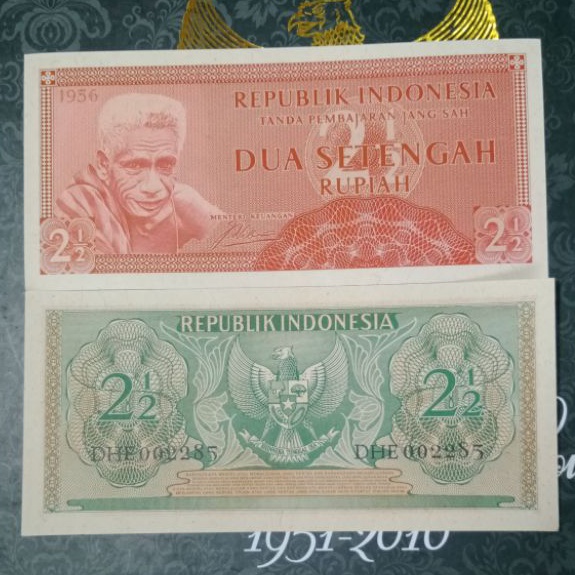 

uang kertas kuno Indonesia 2 ½ suku bangsa