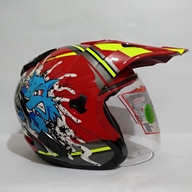 HELM  SHEL  ADV   MADGUN     RED  YELLOW  FLUO   SEMI CROSS  SNI  ORI