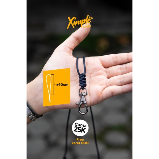 Adjustable Lanyard Pods Navy Blue 2mm Tali Paracord Premium