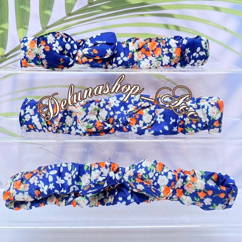 DELUNASHOP_ACC Bandana Scrunchie baby 0 - 3 thn Bandana Bayi Kerut Bandana Baby Bandana karet pita Anak Viral motif batik