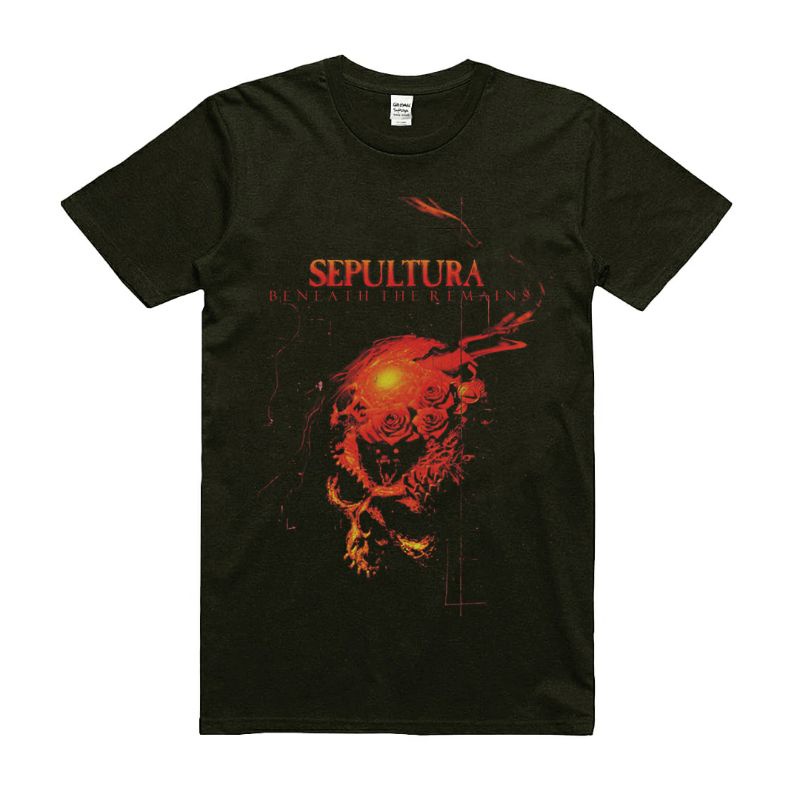 KAOS BAND / KAOS SEPULTURA / BENEATH THE RIMAINS / SEPULTURA T-SHIRT / BAJU MUSIK ROCK METAL