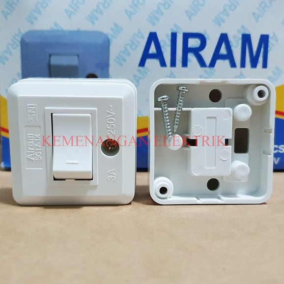 AIRAM SAKLAR OB PIANO / SAKLAR ENGKEL / SAKLAR TUNGGAL / 1 GANG OUTBOW