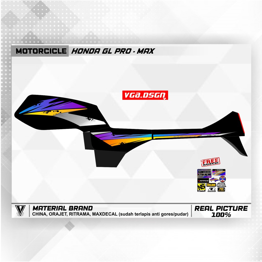 STIKER MOTOR GL PRO GL MAX GL SERIES GL NEWTECH STRIPING VARIASI SEPEDA MOTOR COSTUM HONDA GL PROMAX