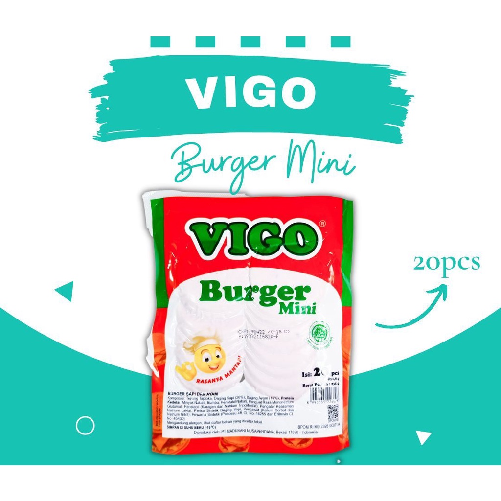 

ADDRIELLA Vigo Ham Burger Mini isi 20pcs | Vigo/Frozenfood/Frozenfood Murah