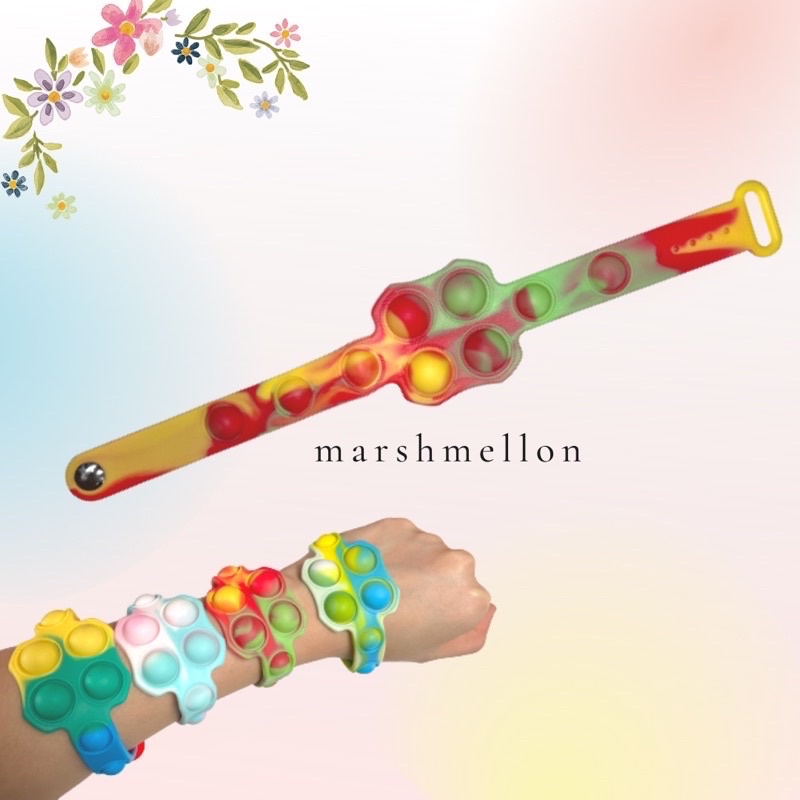 Gantungan Kunci Pop It & Gelang Pop It Pastel Rainbow | Pop It Gurita | Princess Key Chain (Snow White Cinderella Aurora Belle) | Pop It Warna Lilac Pink Tosca Fidget Key Chain Macaron-Gelang Merah-Hijau